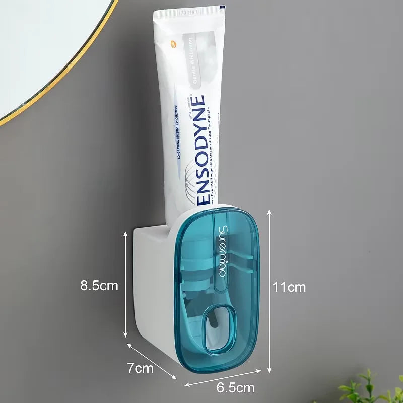 Zanekio™ Porte-Brosses à Dents Mural avec Distributeur Automatique de Dentifrice