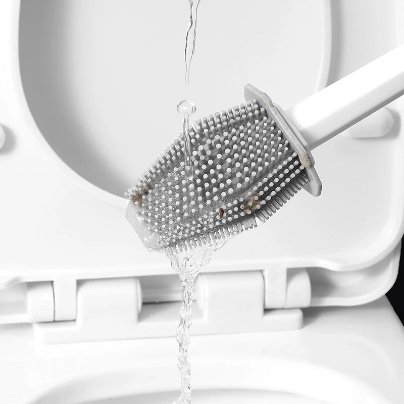 Zanekio™ Brosse WC Murale en Silicone avec Support Design