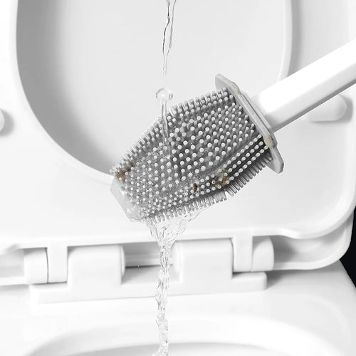 Zanekio™ Brosse WC Murale en Silicone avec Support Design