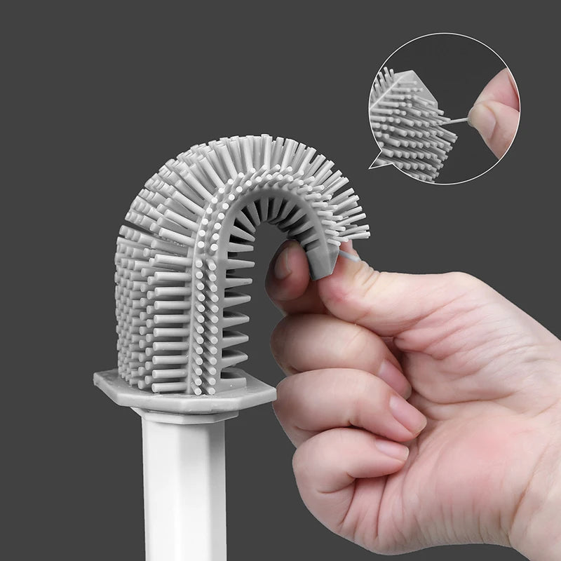 Zanekio™ Brosse WC Murale en Silicone avec Support Design