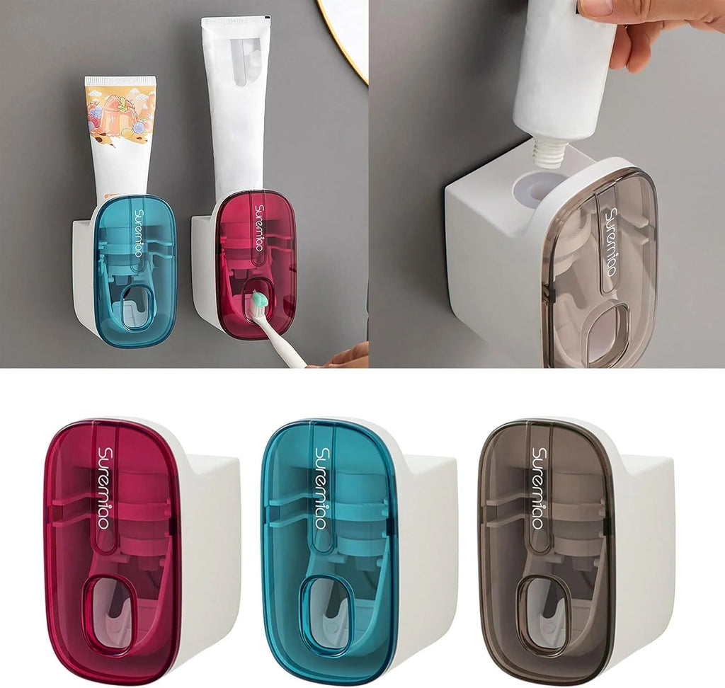 Zanekio™ Porte-Brosses à Dents Mural avec Distributeur Automatique de Dentifrice