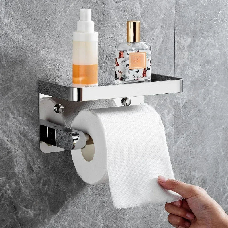 Zanekio™ Porte-Papier Toilette Mural en Acier Inoxydable avec Étagère