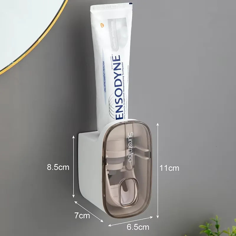 Zanekio™ Porte-Brosses à Dents Mural avec Distributeur Automatique de Dentifrice