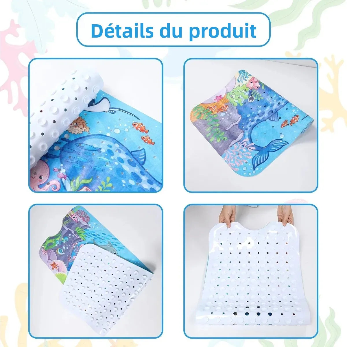 Zanekio™ Tapis de bain antidérapant 40 × 100 cm