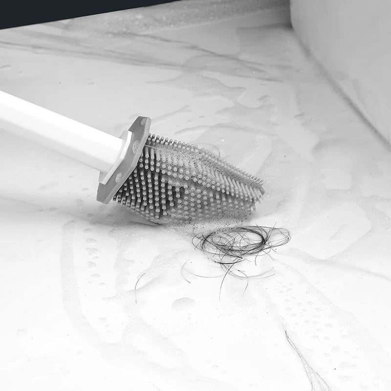 Zanekio™ Brosse WC Murale en Silicone avec Support Design